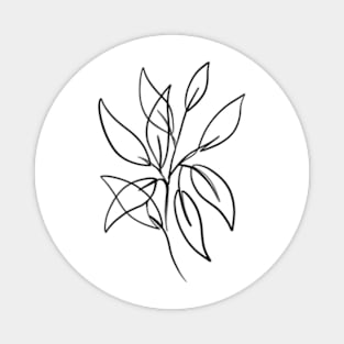 Leaves one line art Magnet